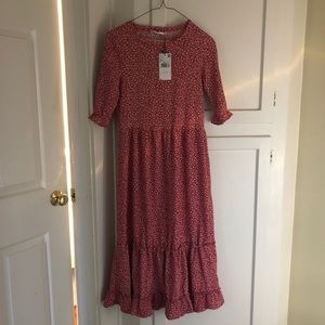 Red Floral Prairie Dress